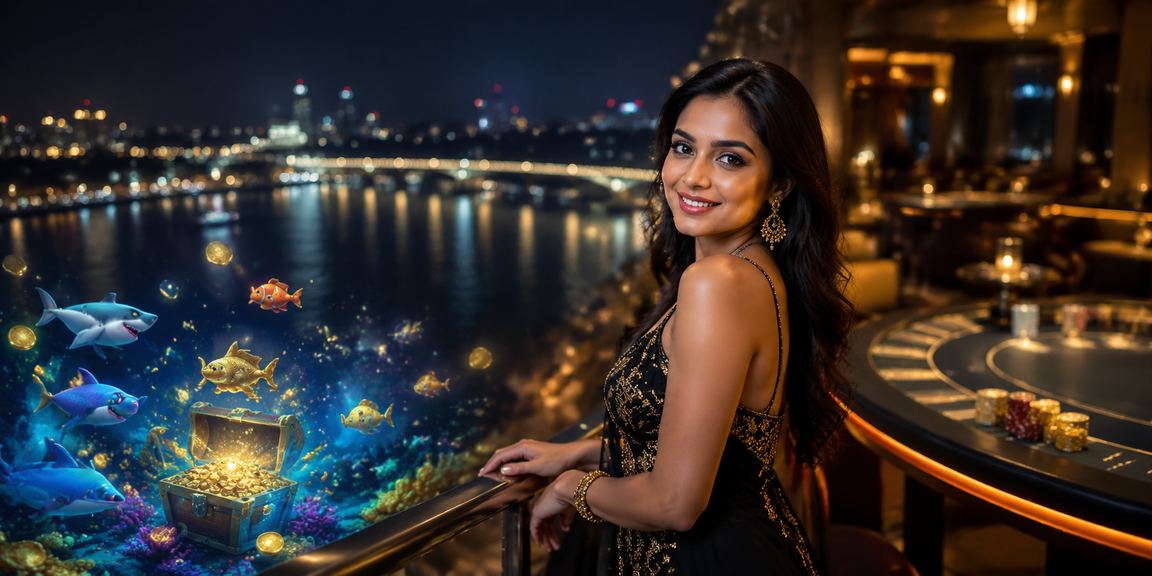 IPL cricket match at night with city lights and viewers